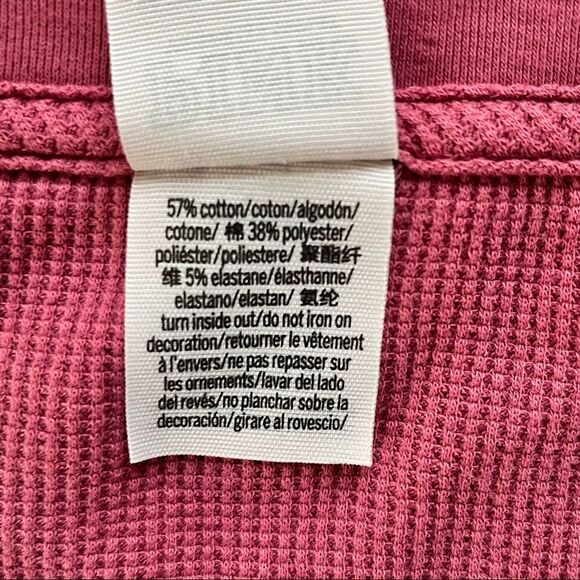 Pink Victoria Secret Cropped Long Sleeve V-Neck Waffle Tee Size XS, NWOT - Picture 5 of 5